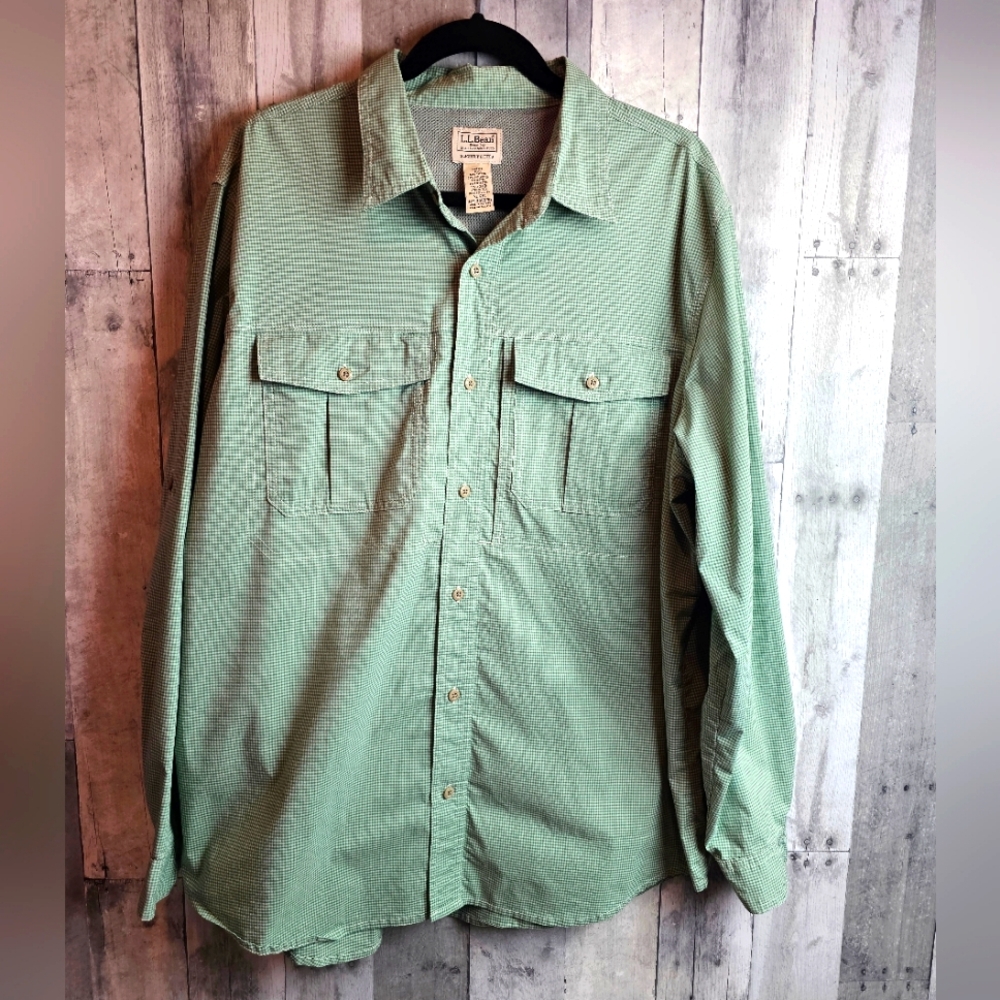Mens L.L Bean Slightly Fitted Button Up XL Reg